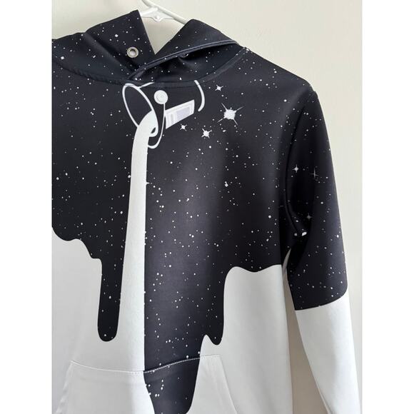 Pizoff Men’s Streetware Hoodie Space and Paint Pour Size Small - Picture 2 of 4